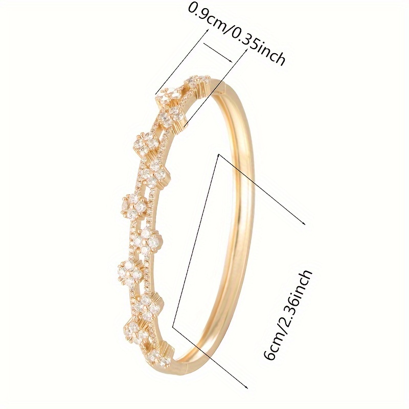 Zirconia Bracelet with Delicate Flower for Women